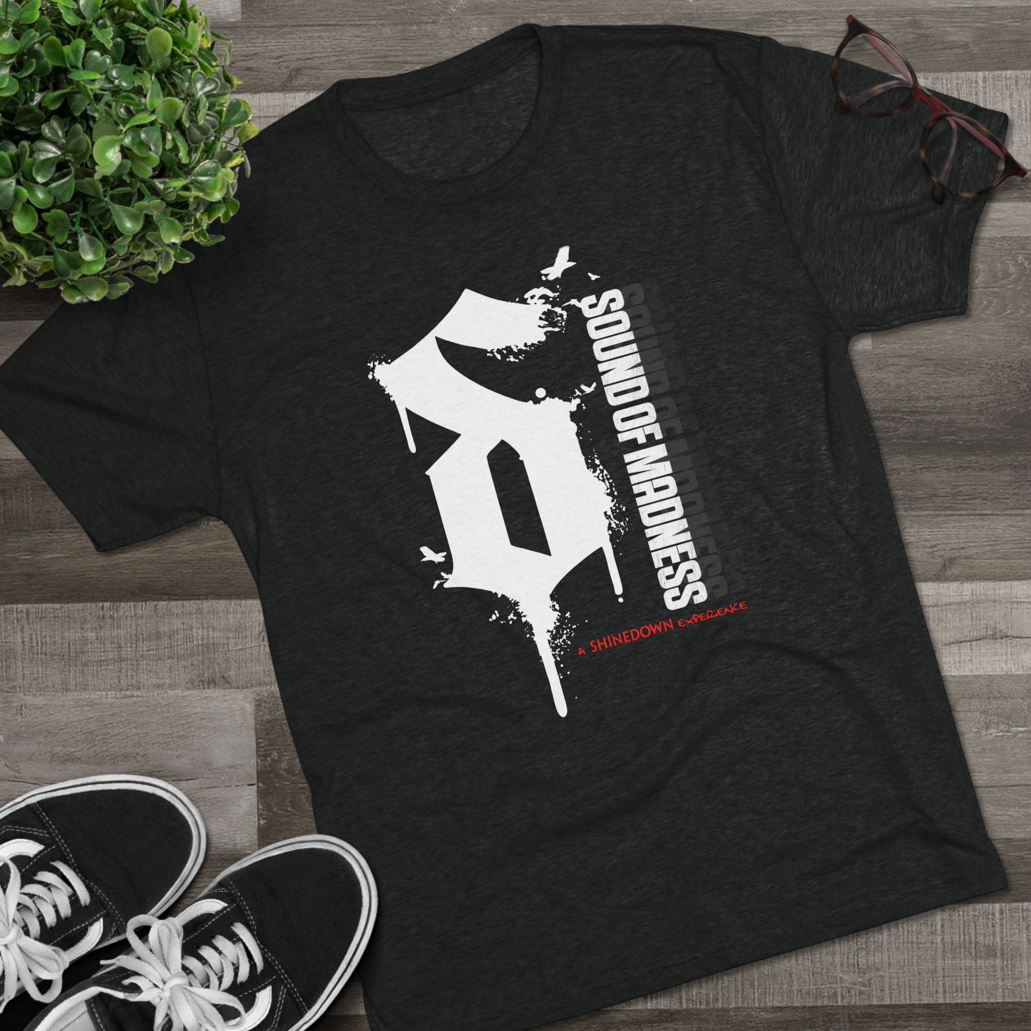 Tri-Blend Dark Crew Tee White "S"