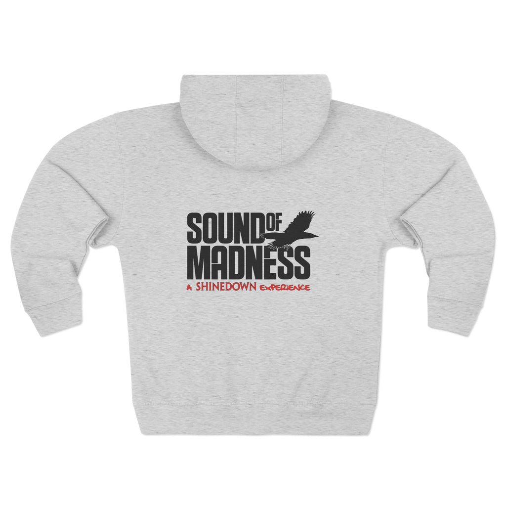 Light Gray Full Zip Hoodie Back Logo
