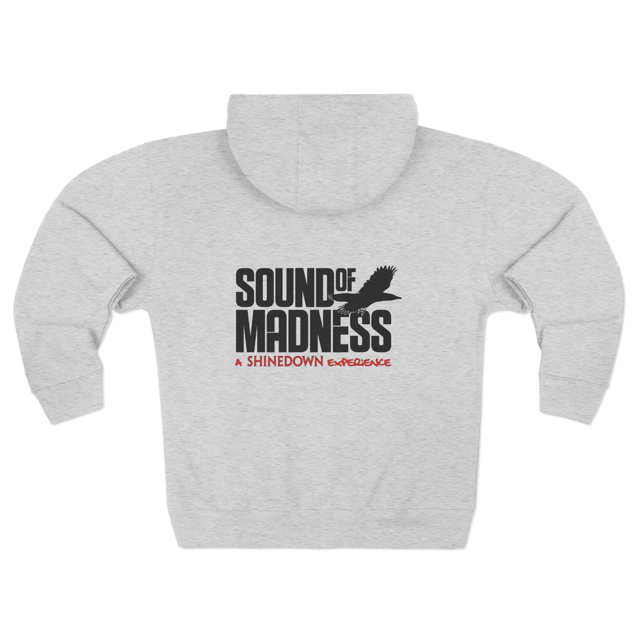 Light Gray Full Zip Hoodie Back Logo
