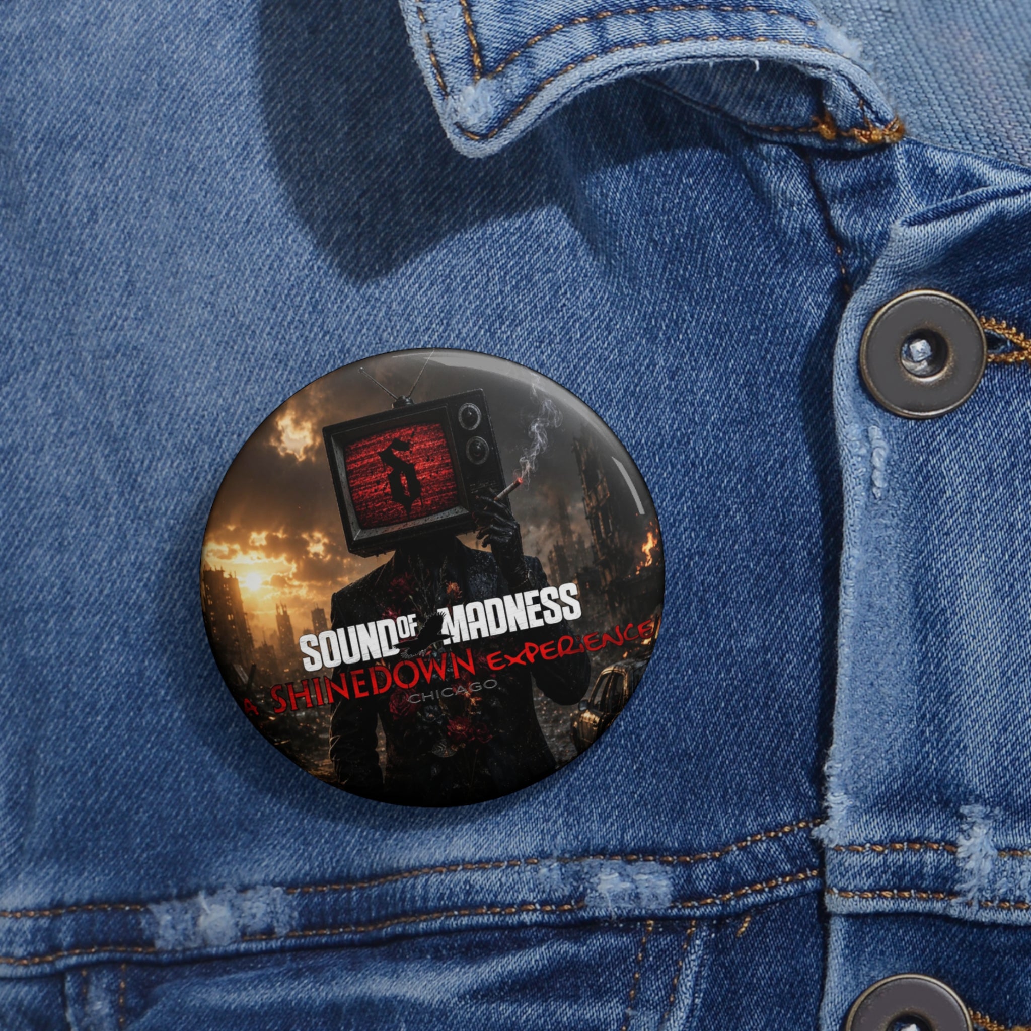 Band Pin Button TV Guy