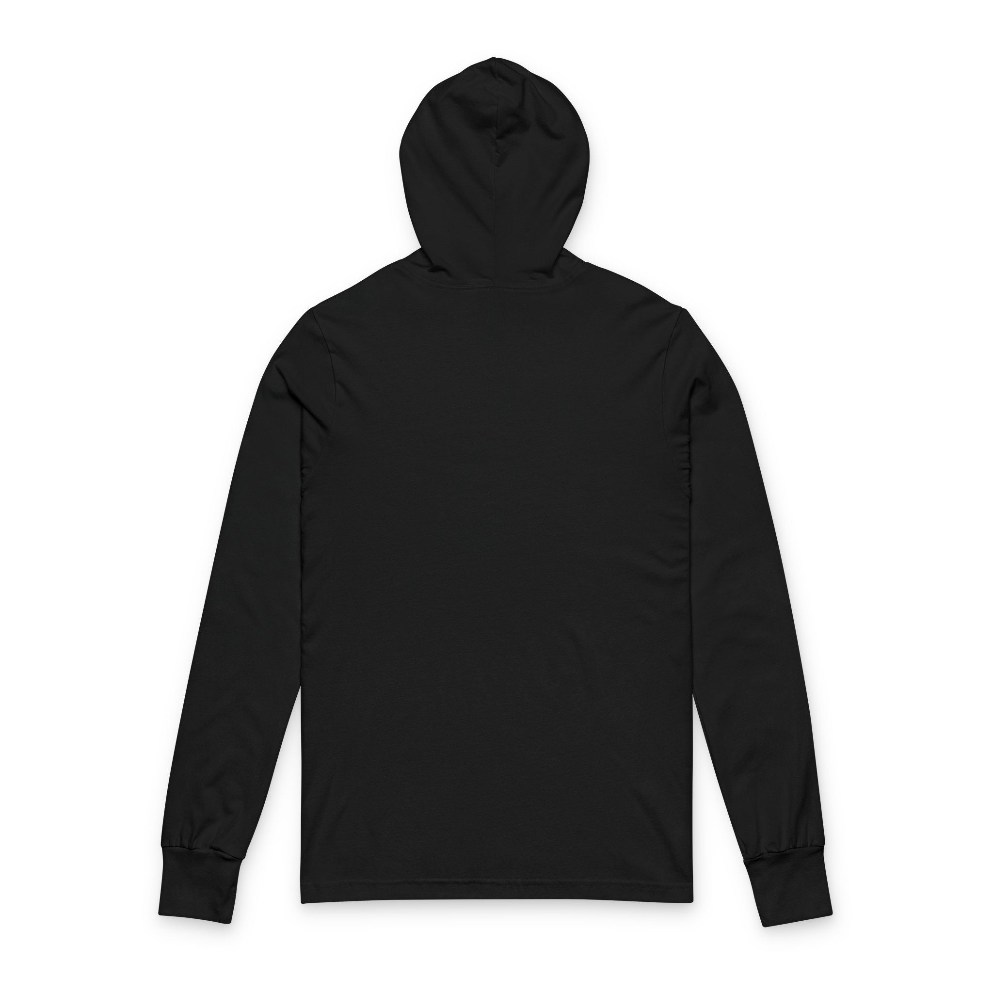 Black Lightweight Long Sleeve Hooded Tee Grey "S" Design