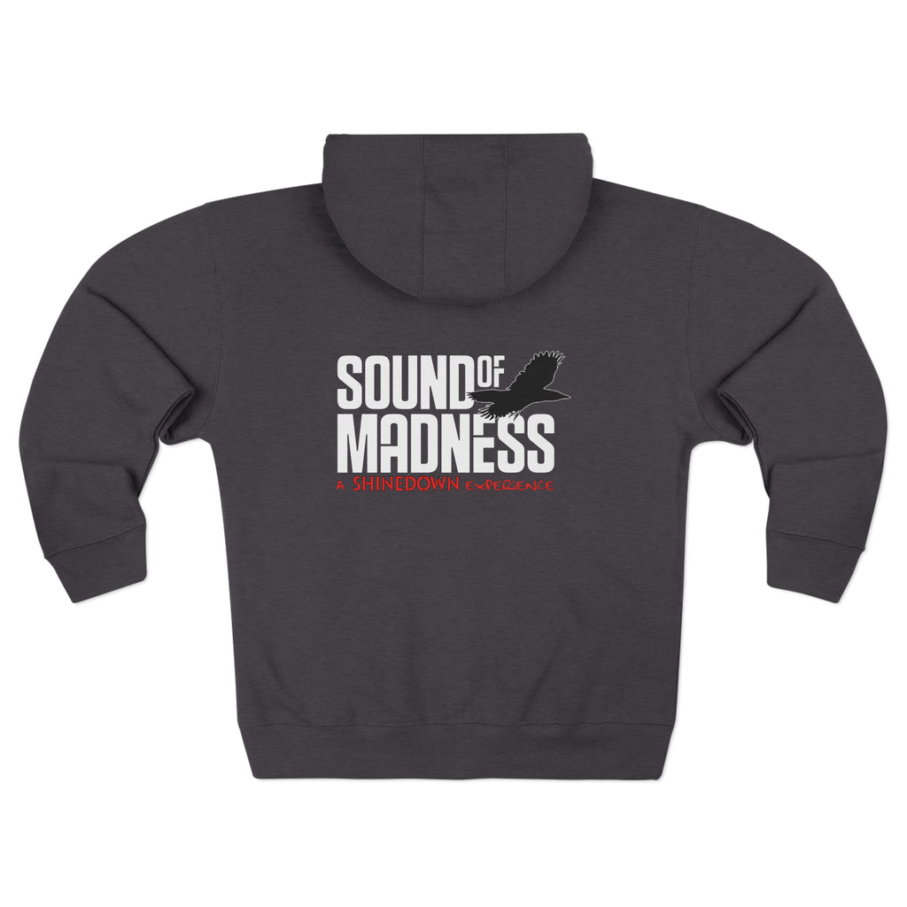 Dark Gray Full Zip Hoodie Black Logo