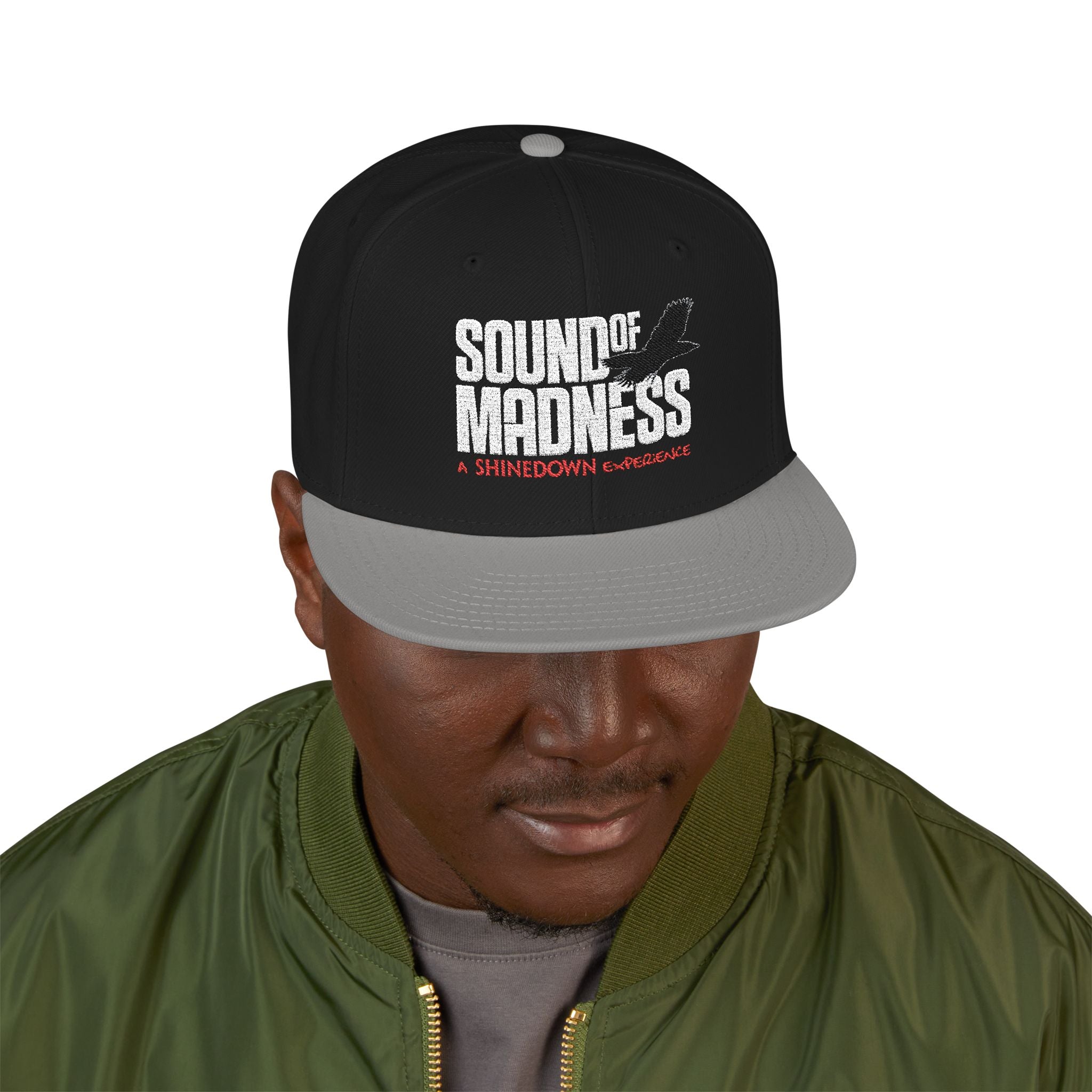 Dark Embroidered Snapback Hat