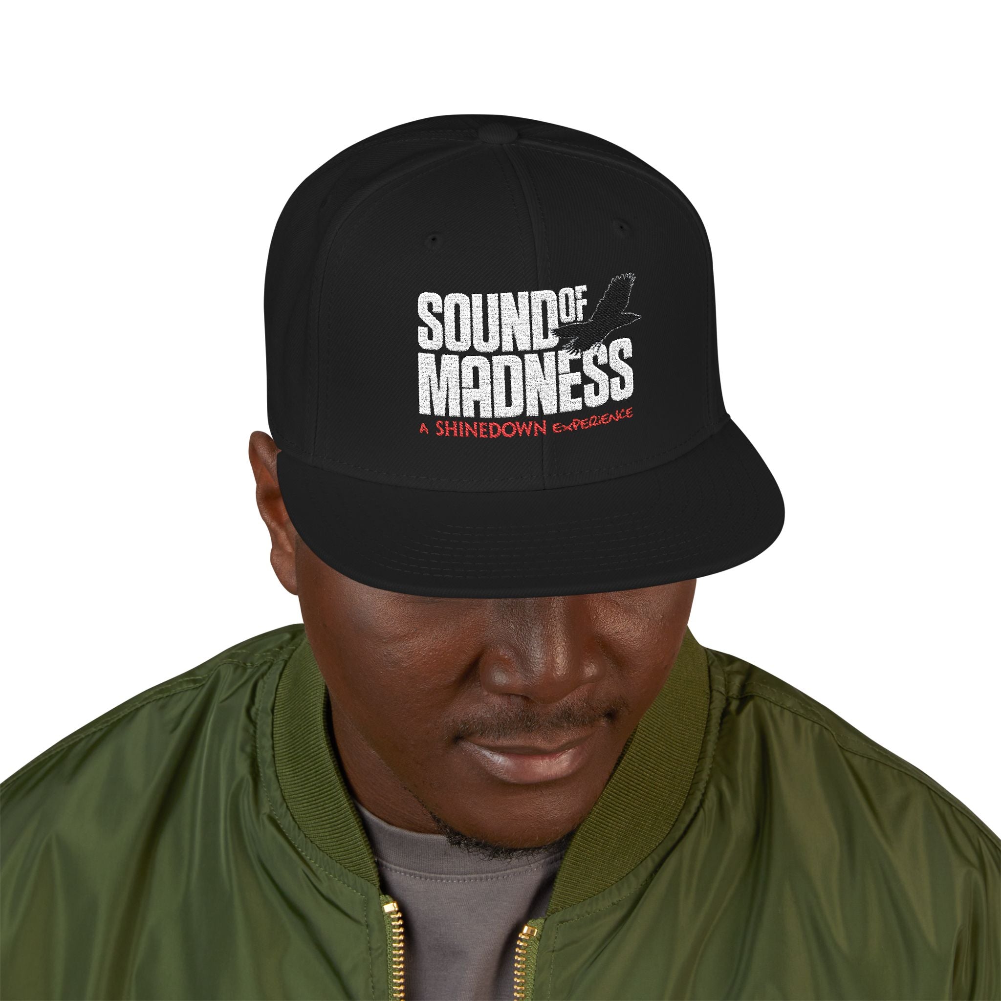 Dark Embroidered Snapback Hat