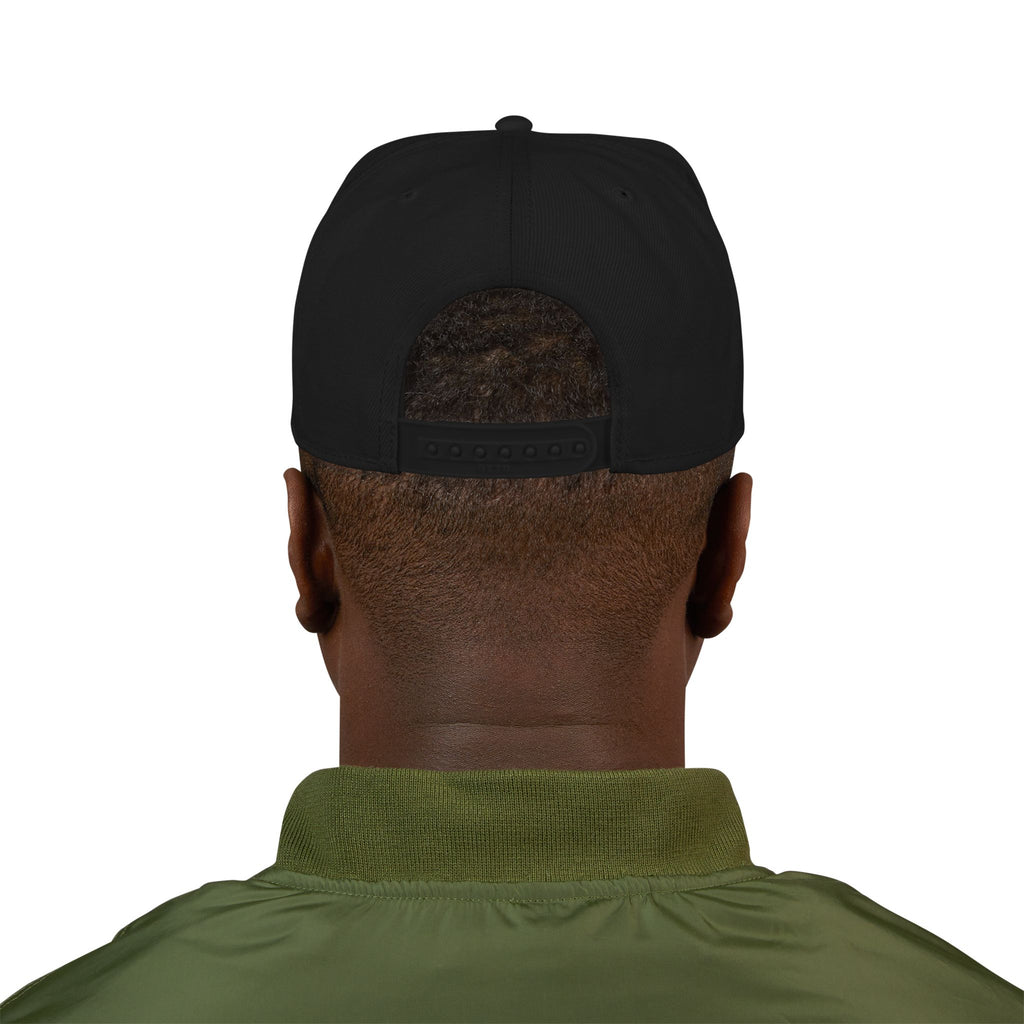 Dark Embroidered Snapback Hat