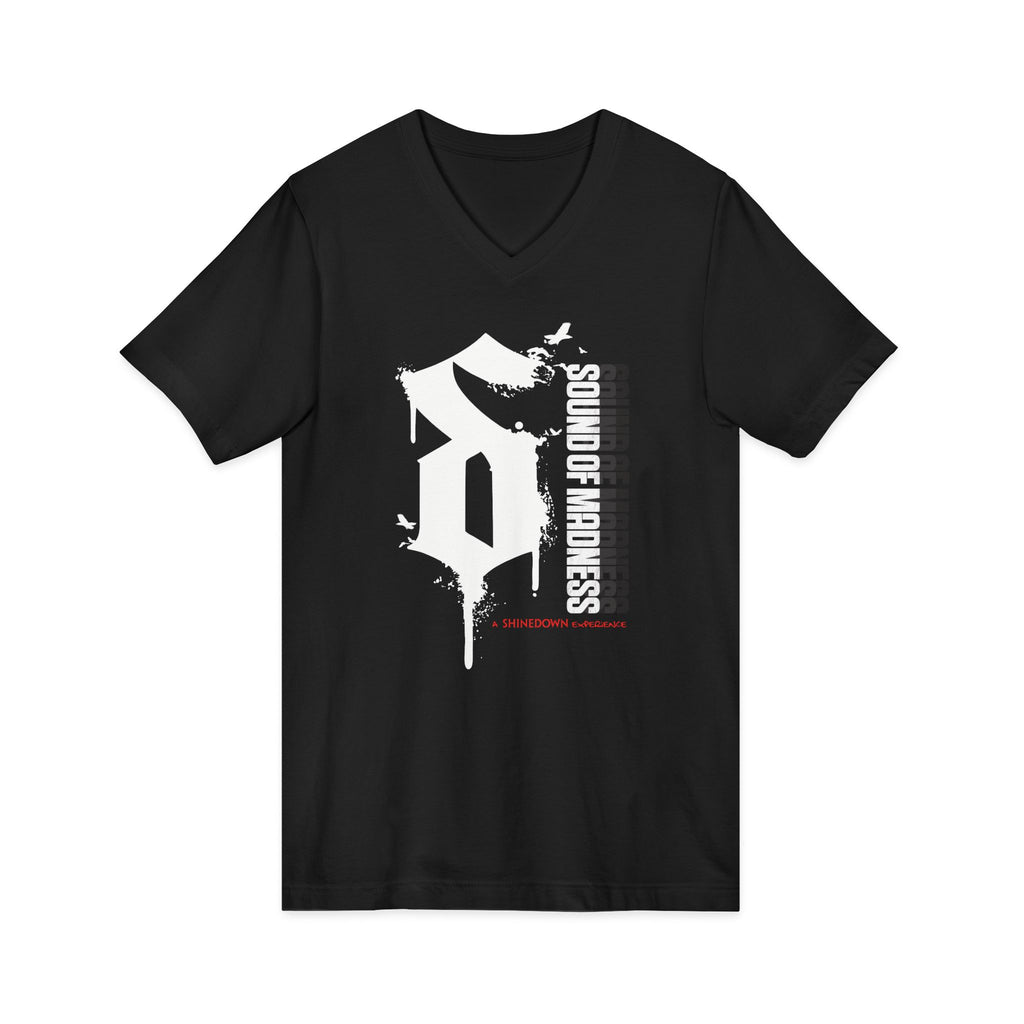 Dark V-Neck Tee White"S"