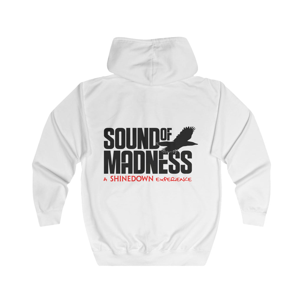 White Full-Zip Hoodie Back Logo