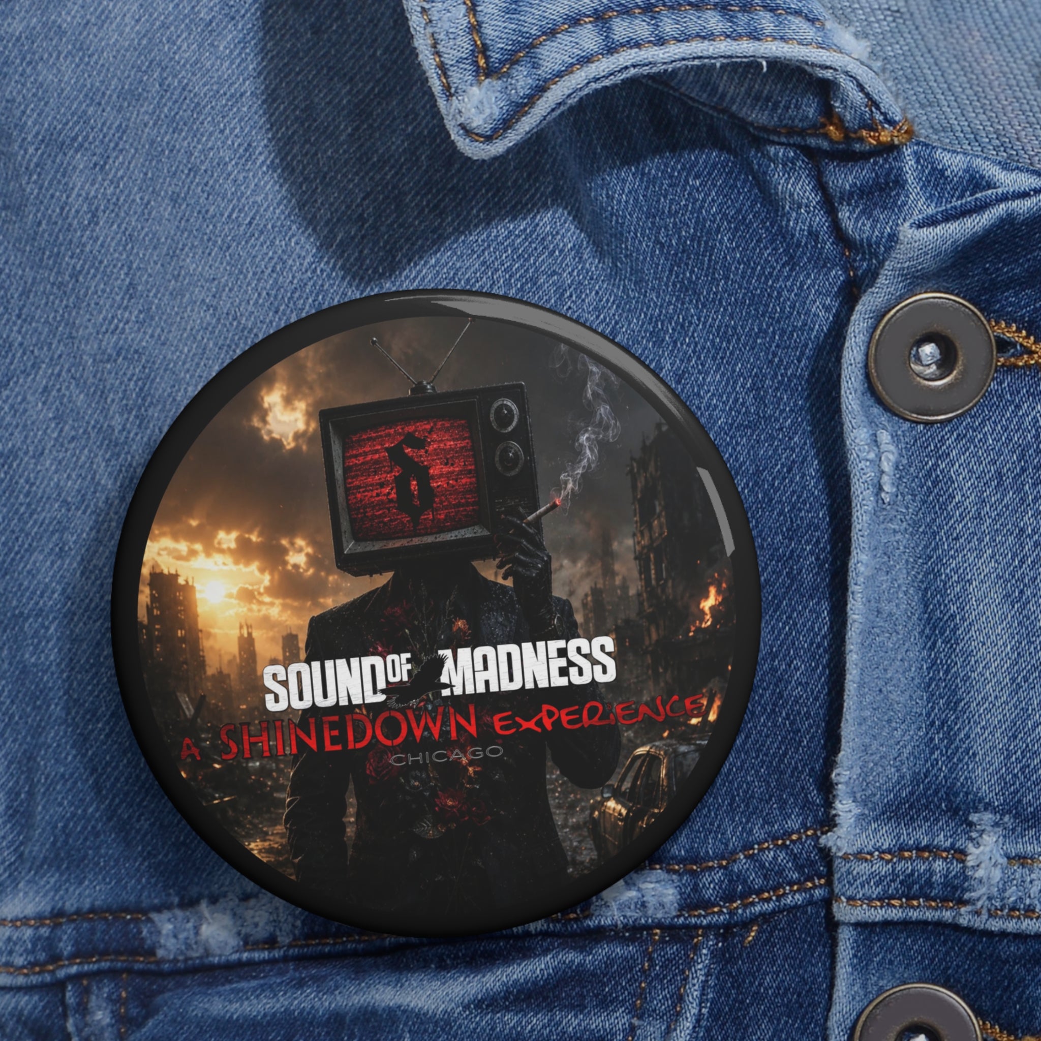 Band Pin Button TV Guy