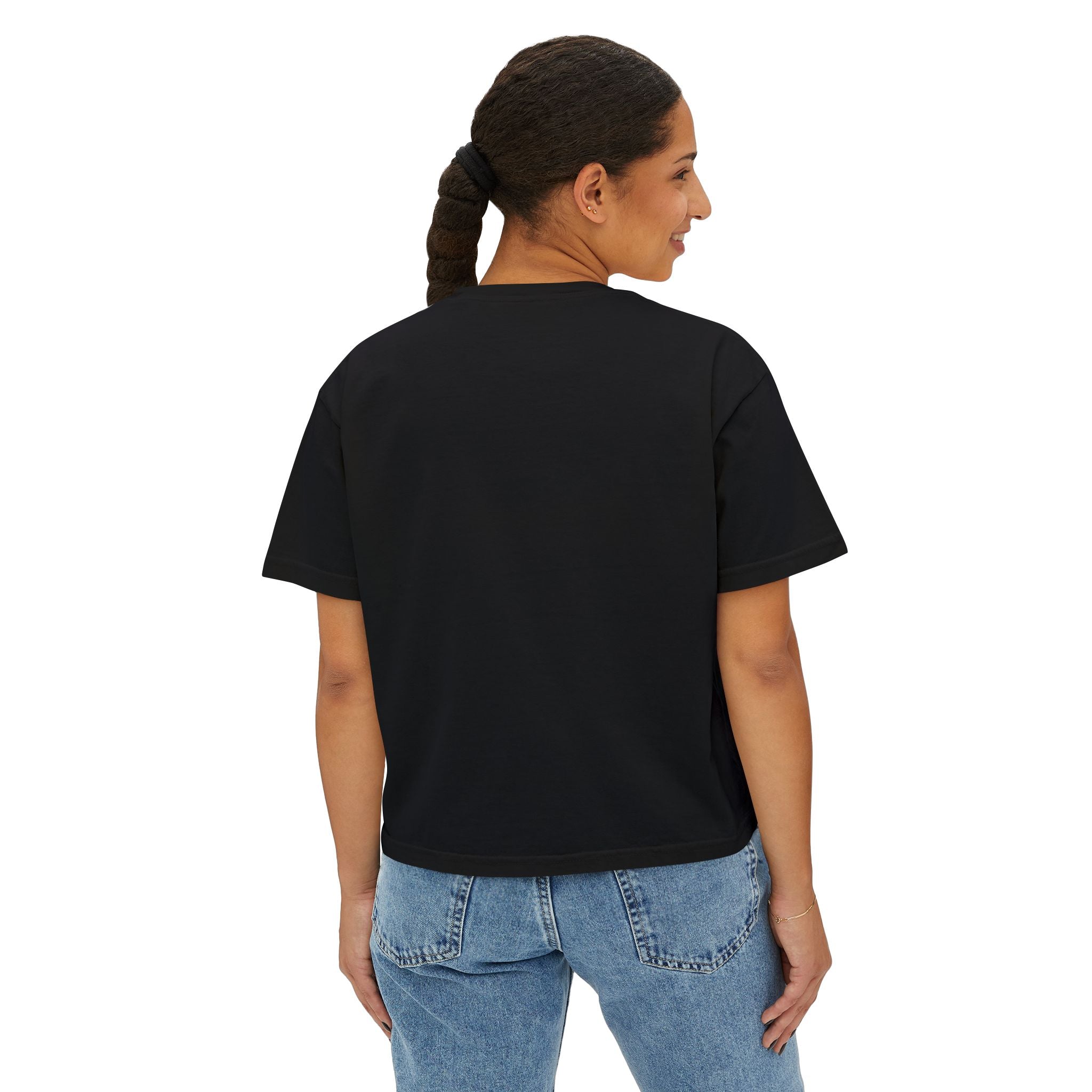 Women's Black Boxy Tee