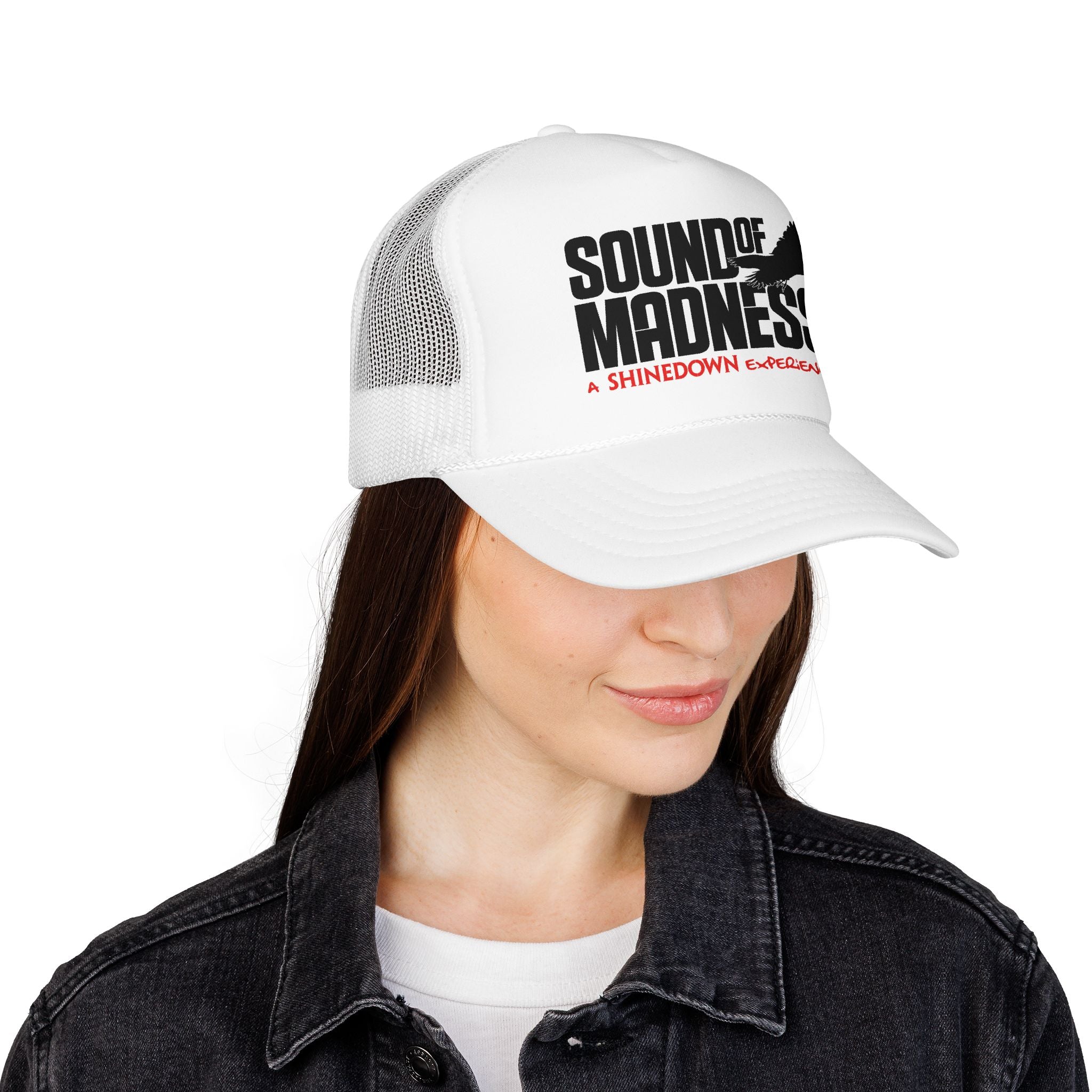 Foam Mesh Back Trucker Hat White