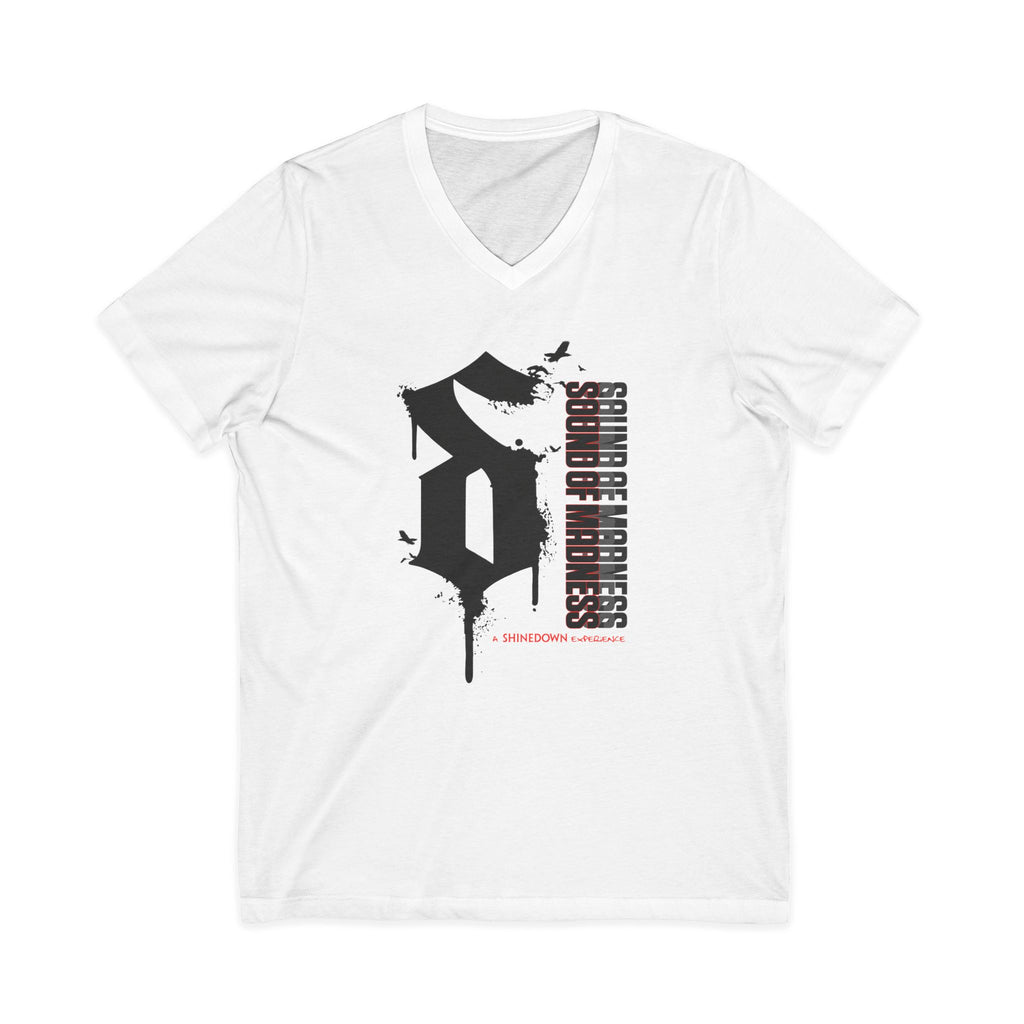 White V-Neck Tee Black S