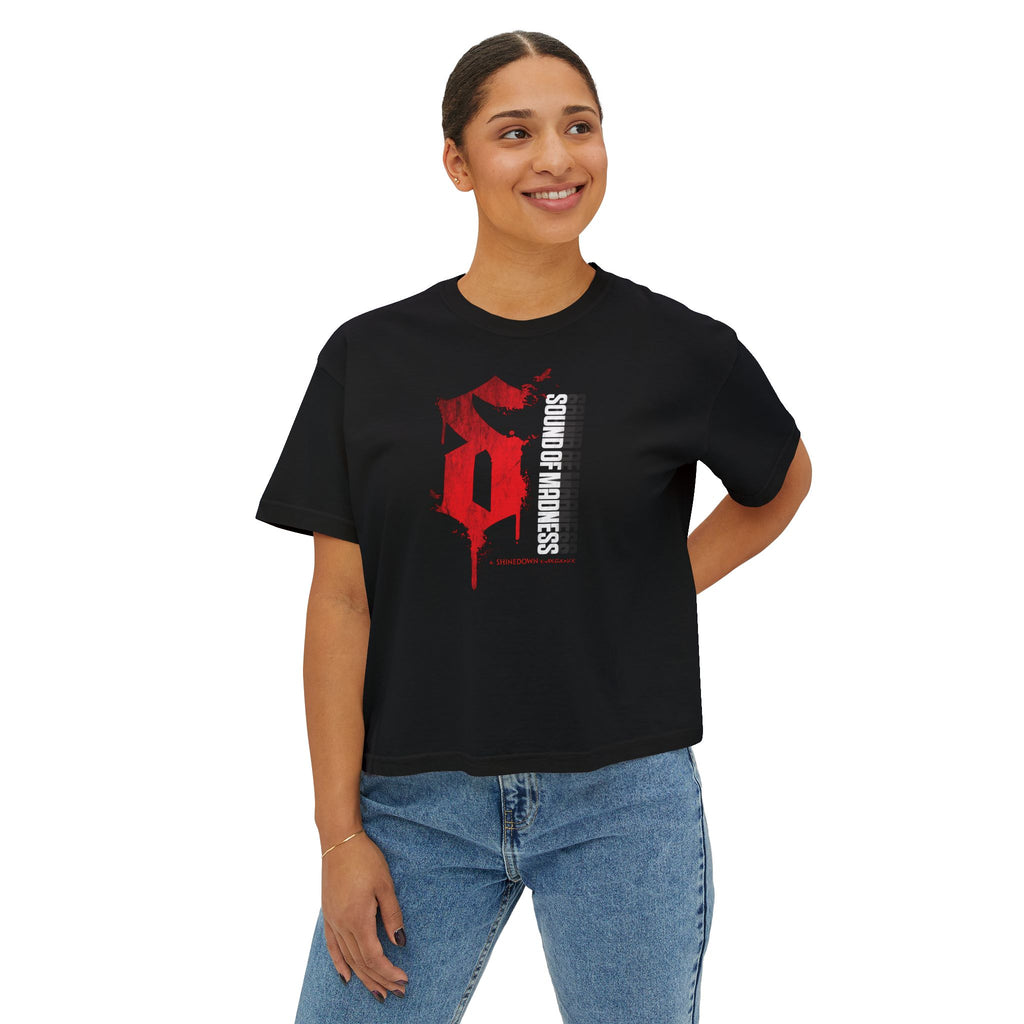 Women's Dark Boxy Tee "S" Design