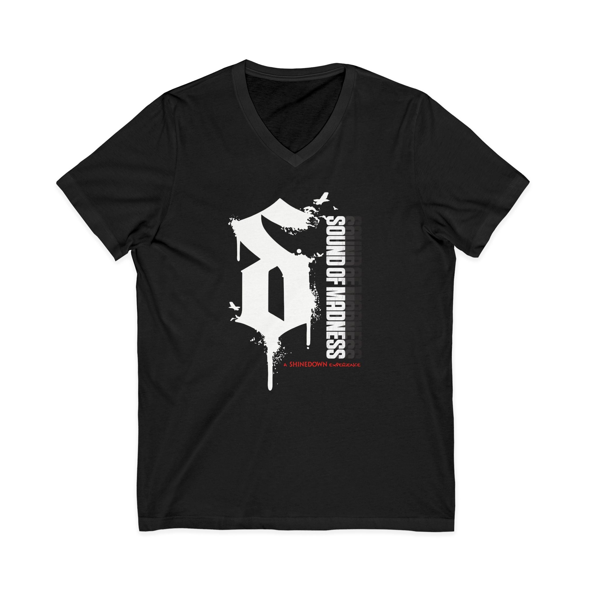 Dark V-Neck Tee White"S"