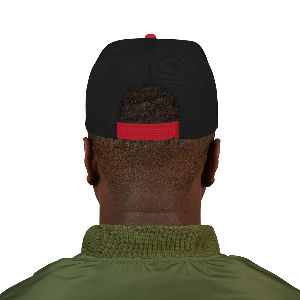 Dark Embroidered Snapback Hat