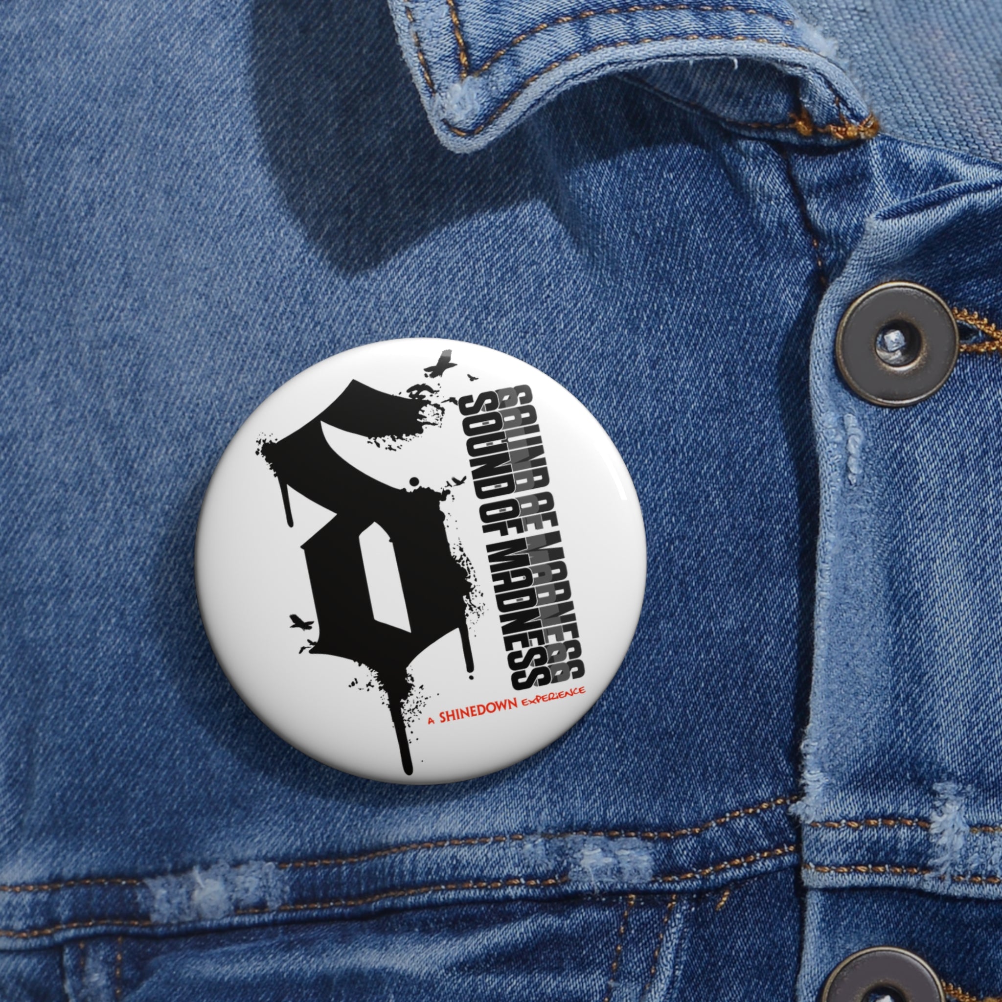 Band Pin Button White
