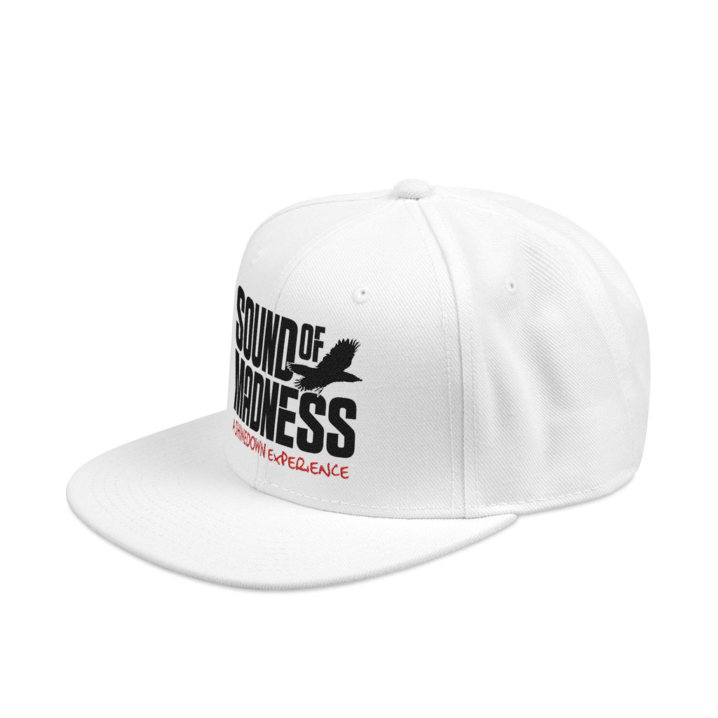 White Embroidered Snapback Flat Hat