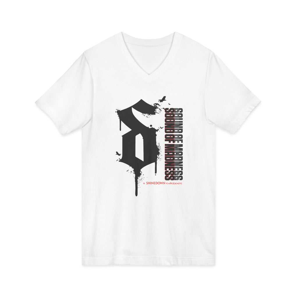 White V-Neck Tee Black S