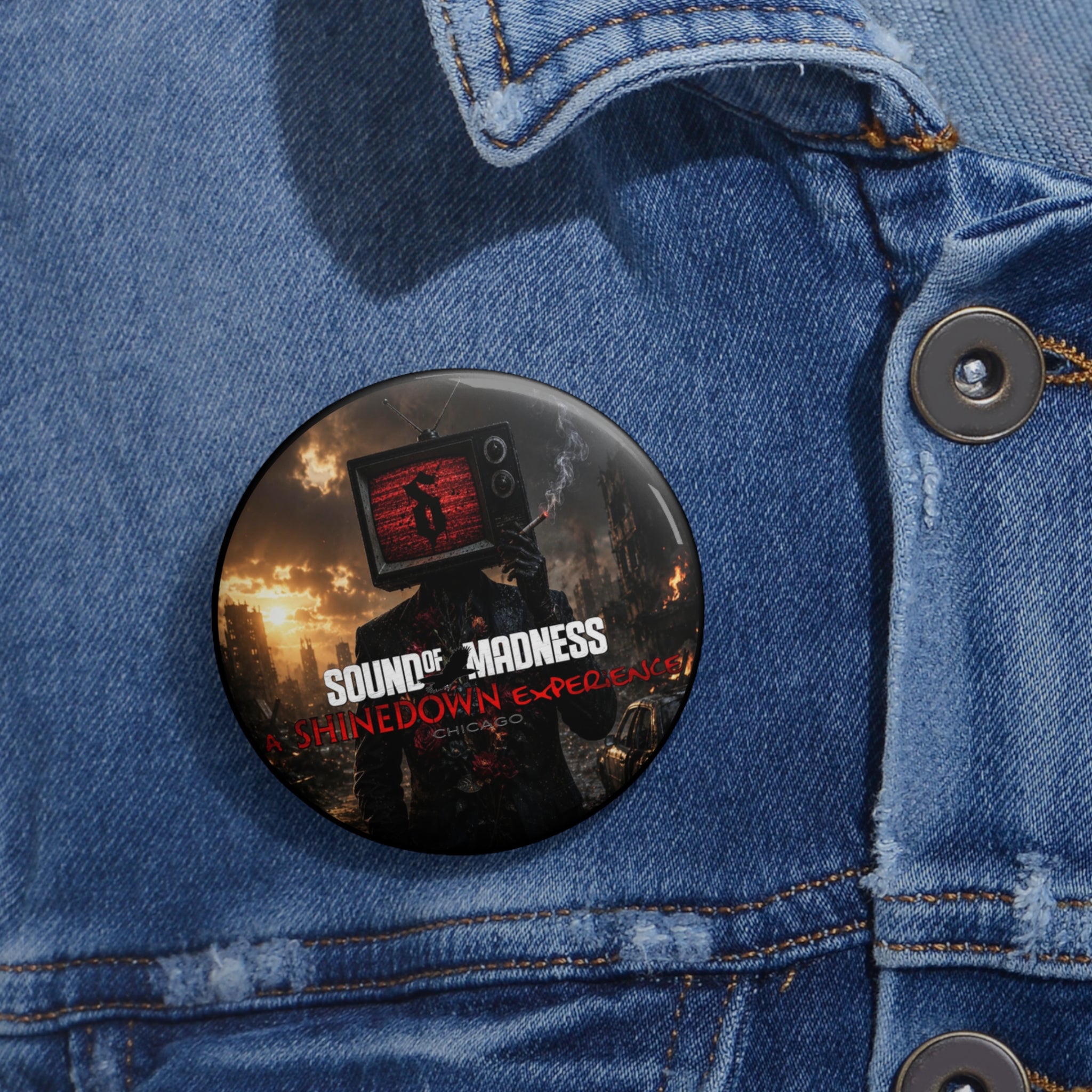 Band Pin Button TV Guy