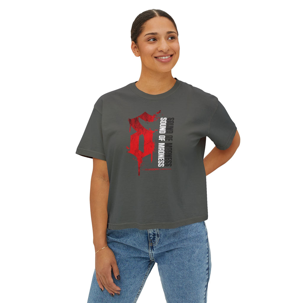 Women's Dark Boxy Tee "S" Design