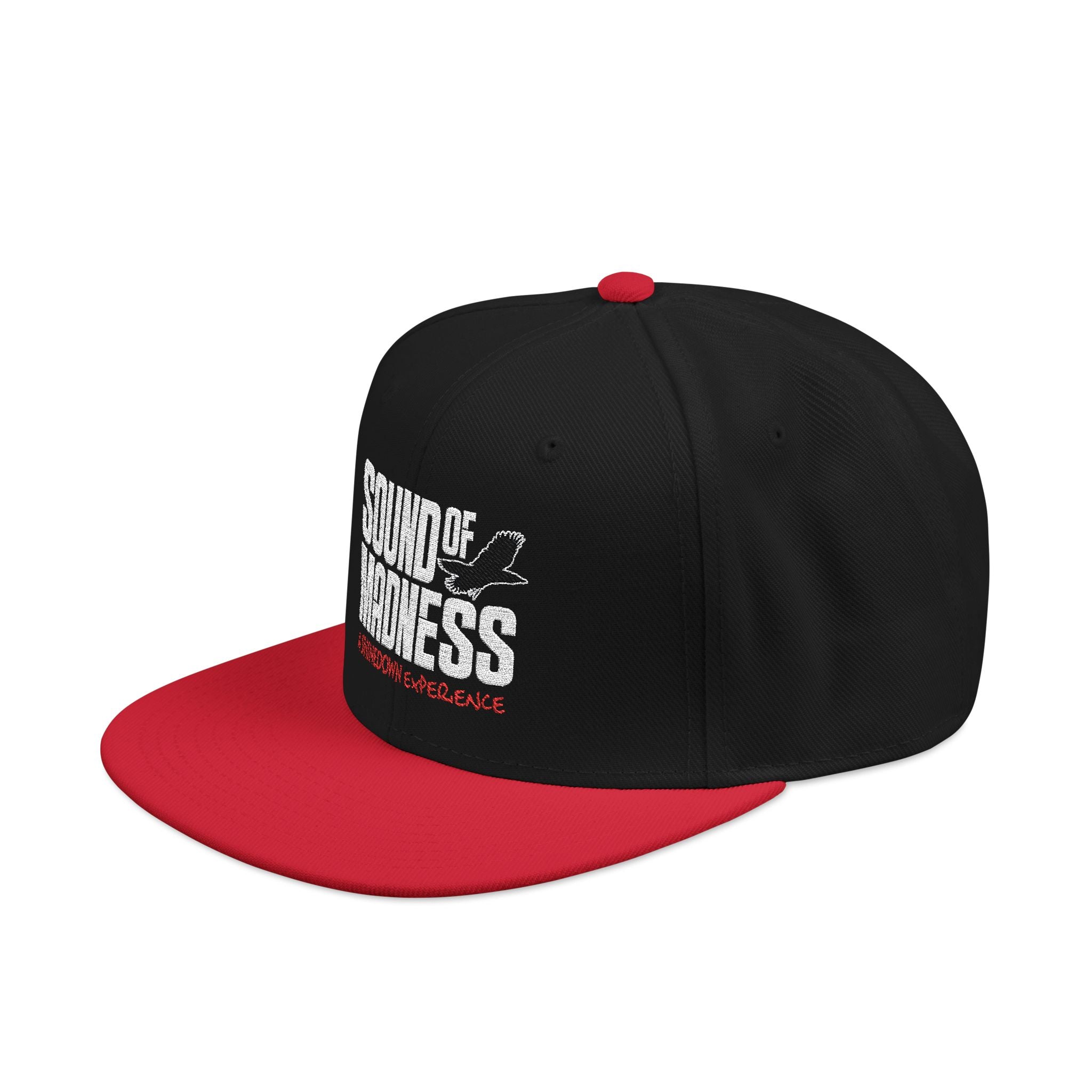 Black Embroidered Snapback Flat Hat