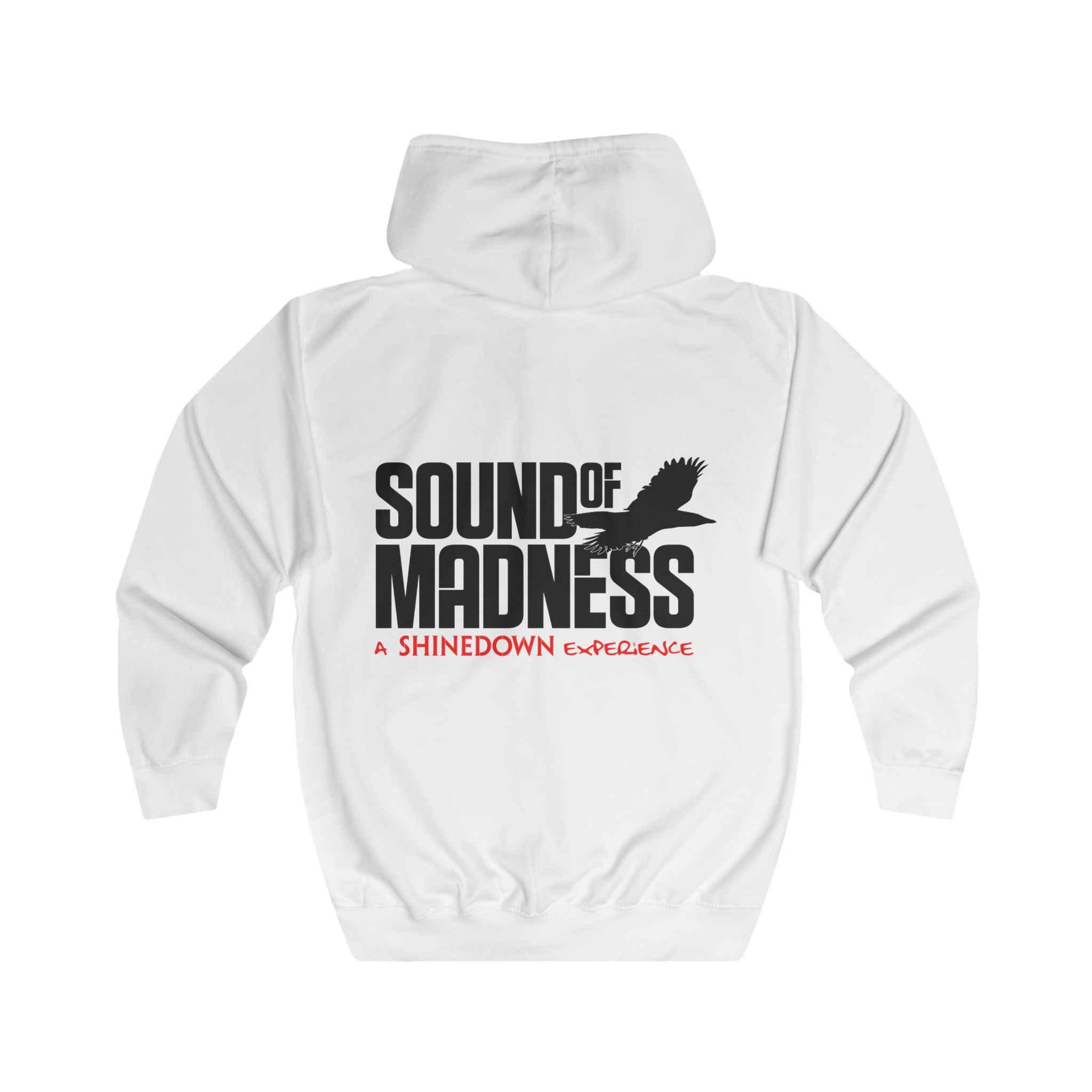 White Full-Zip Hoodie Back Logo