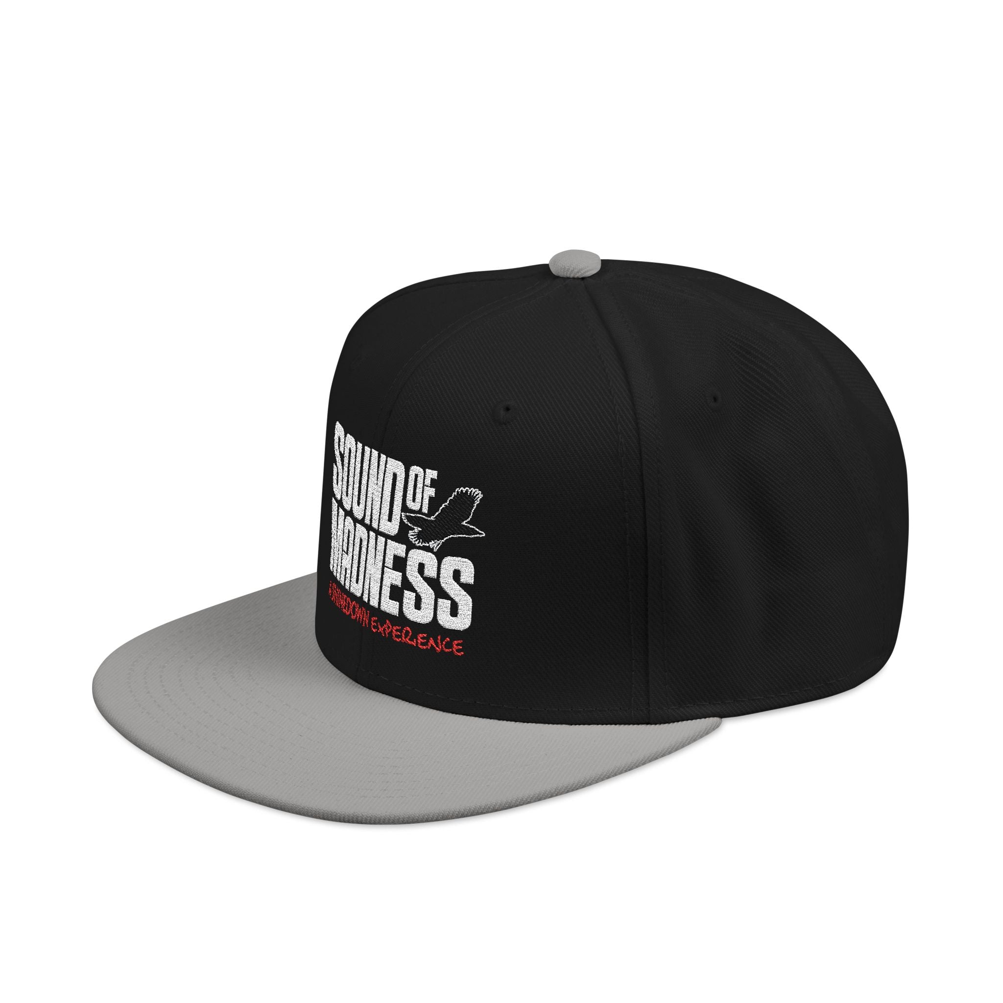 Black Embroidered Snapback Flat Hat