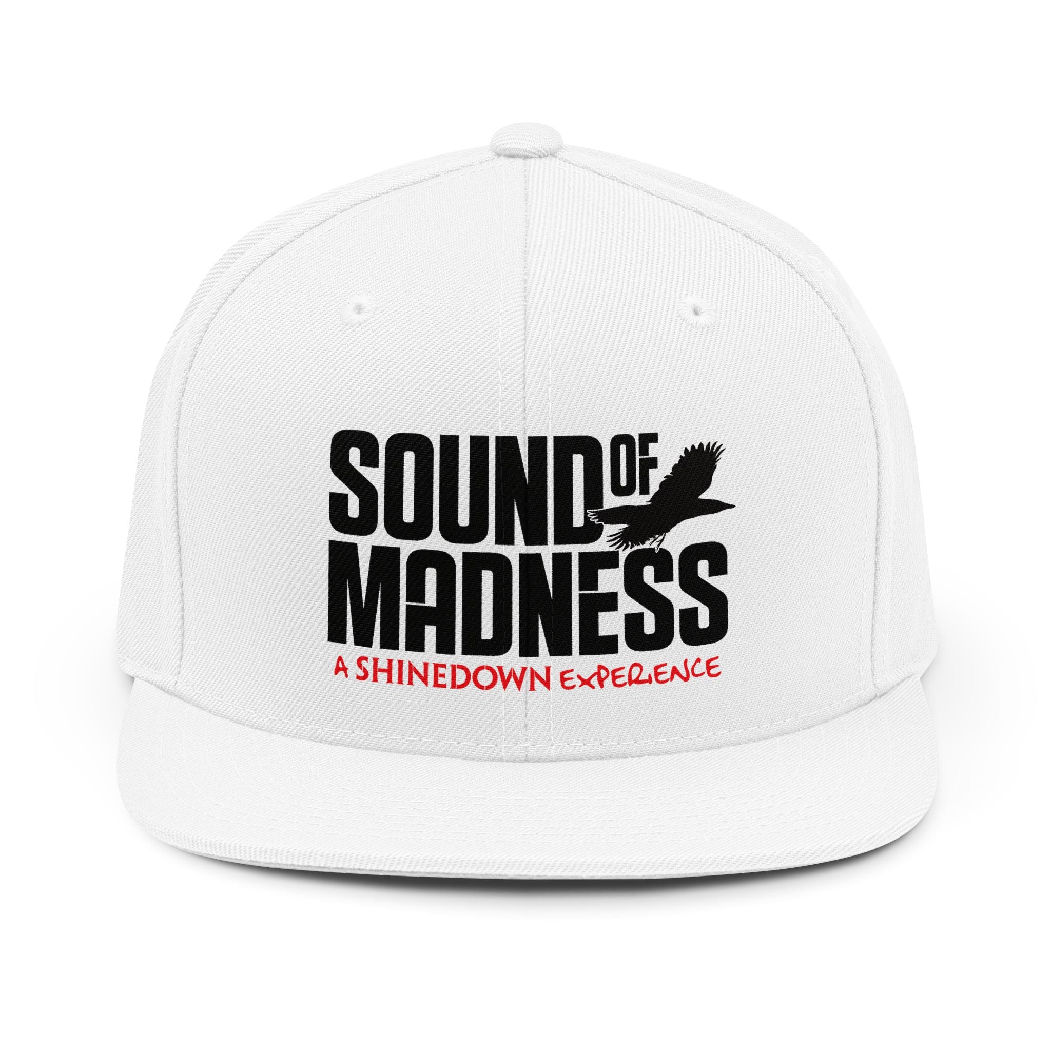 White Embroidered Snapback Flat Hat