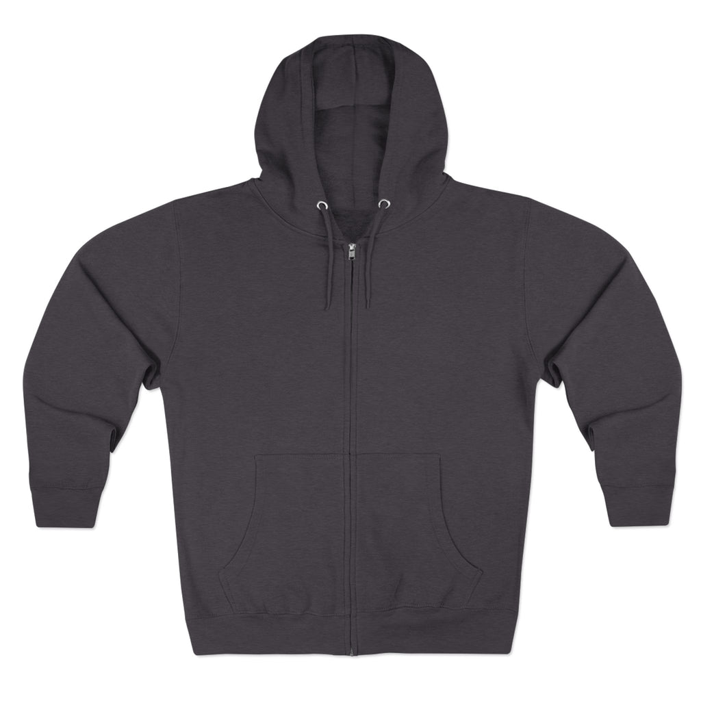 Dark Gray Full Zip Hoodie Black Logo