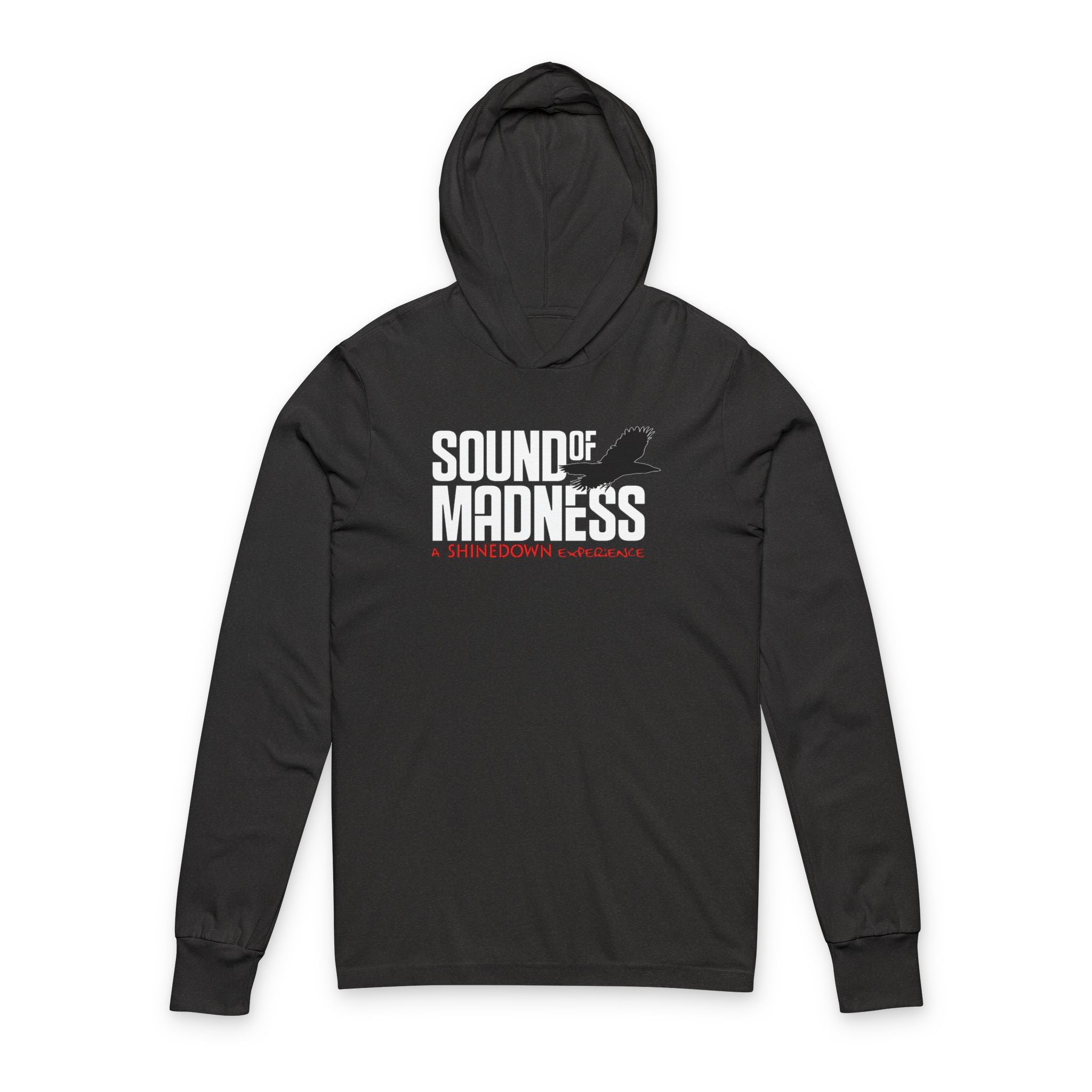 Grey Tri-Blend Lightweight Long Sleeve Hooded Tee